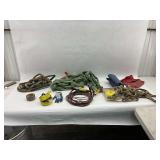 Assorted Lot: Tow Straps, Cables, Rope, Gloves, and More