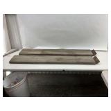 Pair of Reclaimed Wood Planks with Metal Brackets