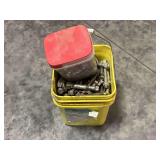 Bolts, Nuts, and Washers - Assorted Sizes and Styles in Buckets