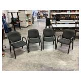 Set of Four Black Office Guest Chairs