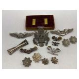 Military Insignia Lot - Sterling and Enlisted Pins