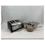 Black + Decker Toaster and Stainless Steel Cookware Set