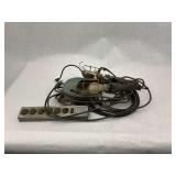 Work Light Lot with Extension Cord and Power Strip
