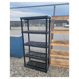 Black Plastic 5-Shelf Storage Rack