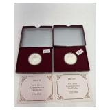 Two 1732-1982 George Washington 90% Silver Commemorative Proof Half Dollars