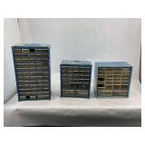Set of 3 Metal Parts Storage Drawers