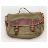 Canvas and Leather Satchel Bag with "Life Member" Detail