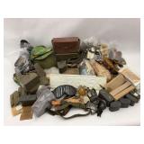 Military Memorabilia Collection - Helmet, Goggles, Boxes, and More