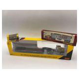 Collection of Diecast Scale Model Trucks: CAT CT660, 1948 Peterbilt, and CAT Excavator