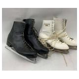 Germina Teha Ice Skates Lot - Black and White Leather Pairs