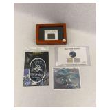 Space Exploration Memorabilia Lot - Lunar Plaque Replica, Space Shuttle STS-77 Flown Thermal Foil, NASA Space Patch