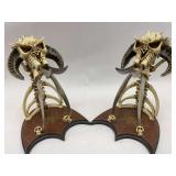 Decorative Skull Sword Display Stands (Set of 2)