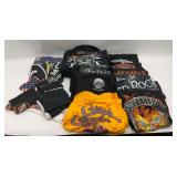 Mixed Lot of Motorcycle and Biker Themed T-Shirts - Large/Extra Large