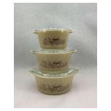 Pyrex Mushroom Cinderella Bowl Set with Lids (3 Pieces)