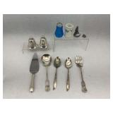 Mixed Lot: Sterling Silver Bells, Flatware, Small Vases and Trinkets