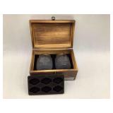 Harley Davidson Big Sky Whiskey Glasses in Wooden Box