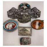 Belt Buckle Collection: Eagle, Harley Davidson, Montana, Caterpillar