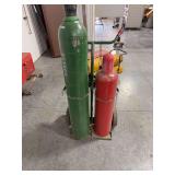 Welding Rig with Oxygen and Acetylene Tanks