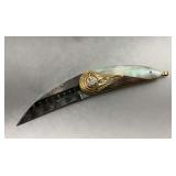 Folding Pocket Knife with Mother of Pearl Inlay