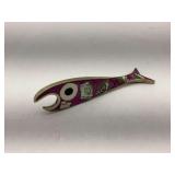 Fish Shaped Bottle Opener with Abalone Inlay