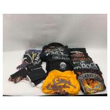 Mixed Lot of Motorcycle and Biker Themed T-Shirts - Large/Extra Large