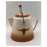 Enamelware Coffee Pot with Longhorn Design