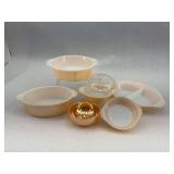 Fire-King Peach Luster Ovenware Baking Dishes