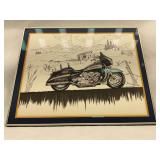 Framed Harley Davidson Motorcycle Art Print