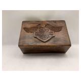 Harley-Davidson Carved Wood Keepsake Box