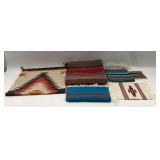 Assorted Southwestern Style Woven Rugs and Placemats