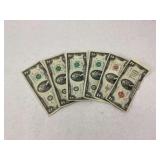 Lot of Six $2 Bills
