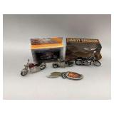 Harley Davidson Collectibles: Diecast Motorcycles, Playing Cards, and Novelty Knife