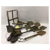 Vietnam War Era Military Shovels, Covers, and Boots Lot