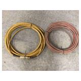 Two Industrial Hoses - Yellow and Red