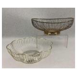Two Silverplate Wire Baskets