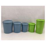 Tupperware Canister Set - Blue and Green