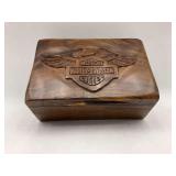Harley-Davidson Carved Wood Keepsake Box