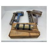 Two Nail Guns with Box of Nails - Bostitch and Senco