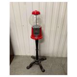 Red Gumball Machine on Stand