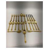 Oneida Community Golden Juilliard Gold Electroplated Flatware Set