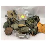 Mixed Lot Military Surplus Canteens, Pouches, Cookware