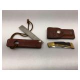 Gerber Folding Knife with Sheath and Sharpening Steel