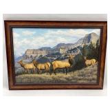 Manuel Manasarez Jr. Elk Print in Wood Frame