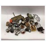 Mixed Lot: License Plate, Light Fixtures, Industrial Parts, and More