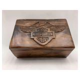 Harley-Davidson Carved Wood Keepsake Box