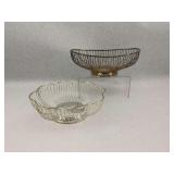 Two Silverplate Wire Baskets