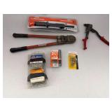 Ramset Hammer Shot, Rivet Tool, Ridgid Bolt Cutters and Fasteners Lot