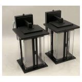 Pair of Black Outdoor Wall Mount Lights