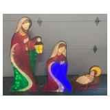 Fabric Mesh Nativity with 240 LED Lights - 3 Piece Set