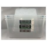 Set of 3 Clear Plastic Storage Bins